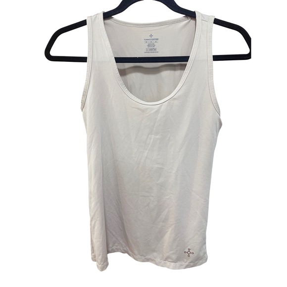 Tommie Copper Tops - Tommie Copper Women Medium Beige Core Compression Tank Top 9010WR Scoop Neck